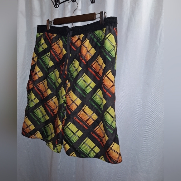 Burnside large plaid swimming trunks - Picture 3 of 5